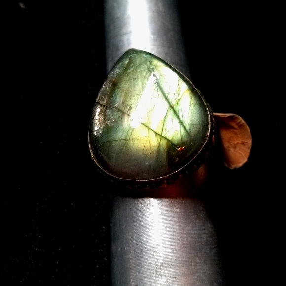 116 NWT Labradorite gemstone crystal 925 silver ring size 10 free shipping sale - Picture 4 of 10